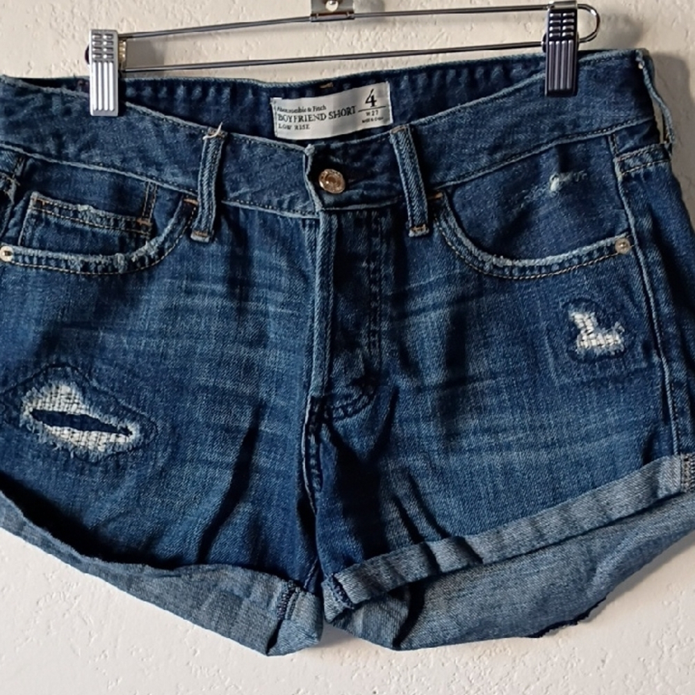 Abercrombie & Fitch Denim Boyfriend Blue Women's Shorts Size 4